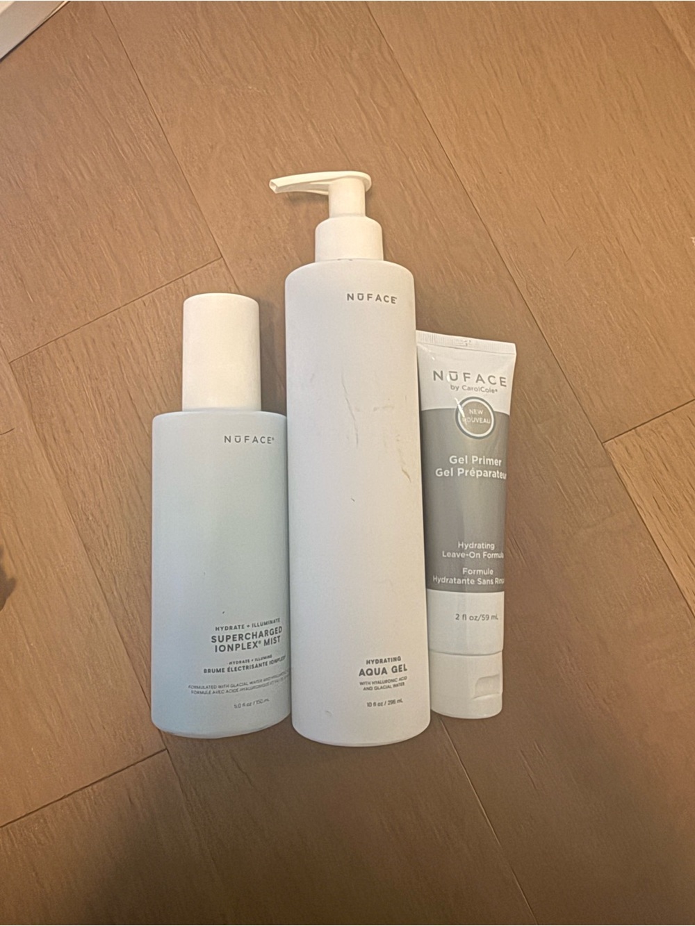 Nuface Hydrating Aqua Gel & Supercharged Toner & Gel Primer Set